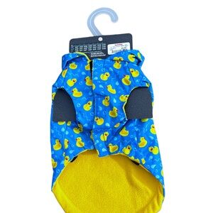 Blue Duck Print Dog Raincoat